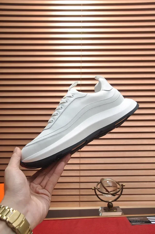 White Black Clean Monochrome Sculpted Chunky Sole Sneakers 7