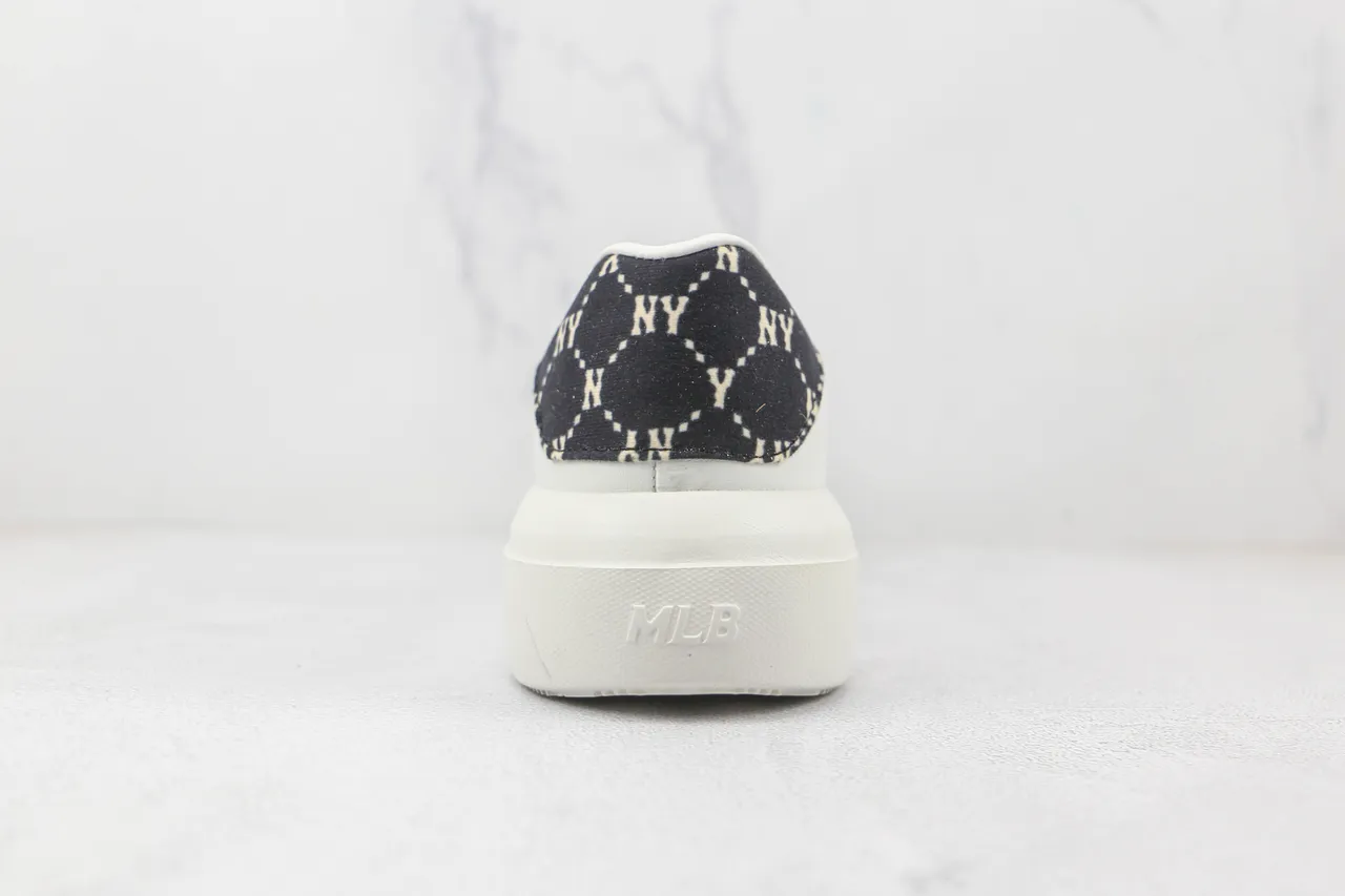 White Black Platform Sole Oversized NY Logo Sneakers 9