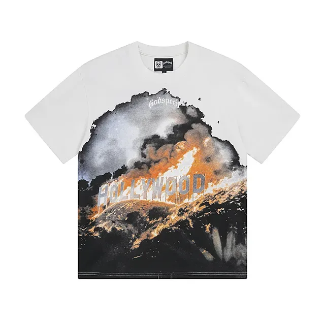 White Graphic-Print Oversized Double-Sided T-Shirt 2