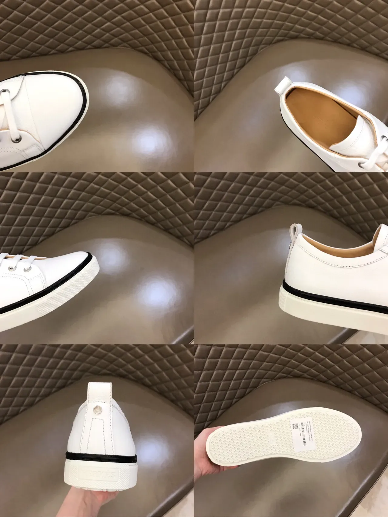 White Leather-Style Low-Top Lace-Up Lifestyle Sneaker 2