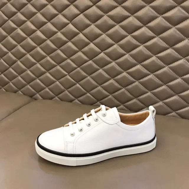 White Leather-Style Low-Top Lace-Up Lifestyle Sneaker 5