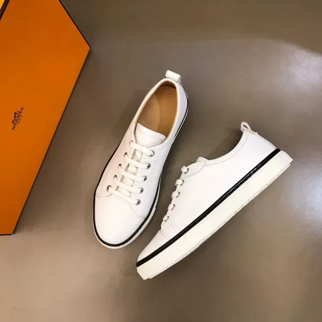 White Leather-Style Low-Top Lace-Up Lifestyle Sneaker 8