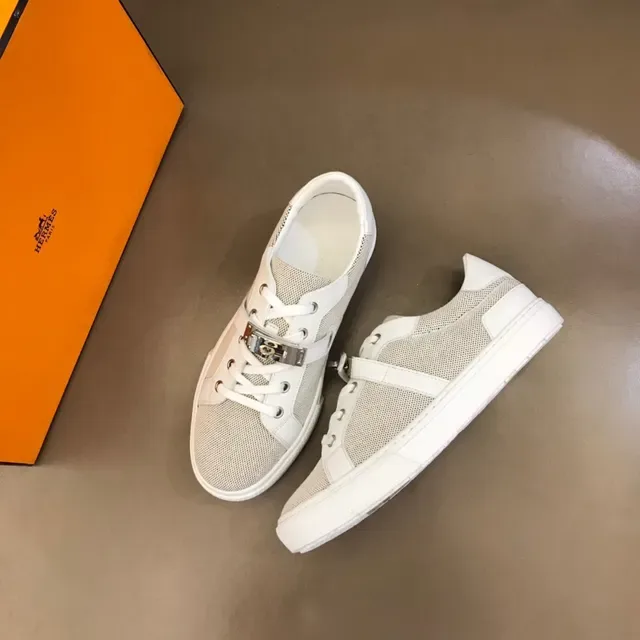 White Mesh and Leather Panel Low-Top Sneaker 8