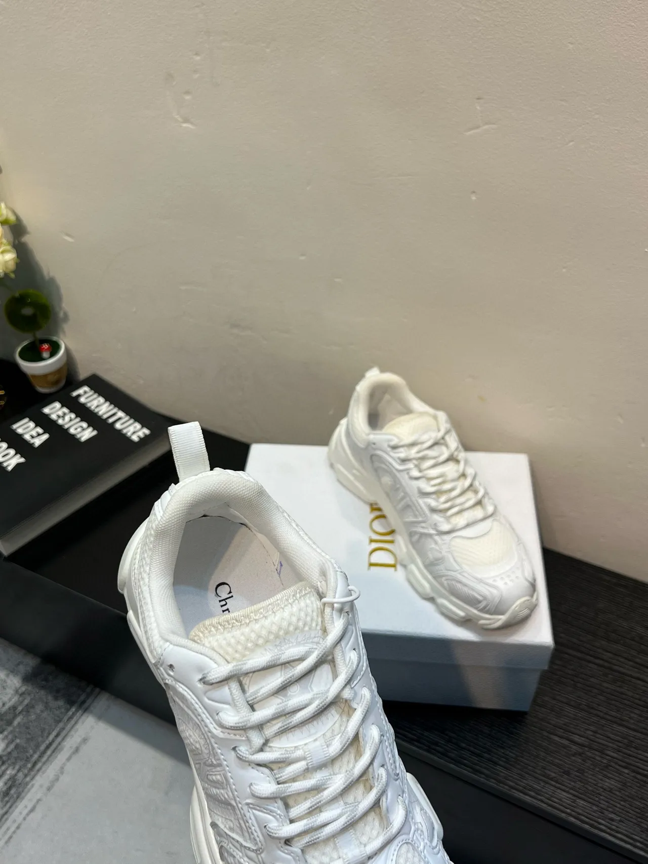 White Monochromatic Sculpted Midsole Chunky Sneakers 7
