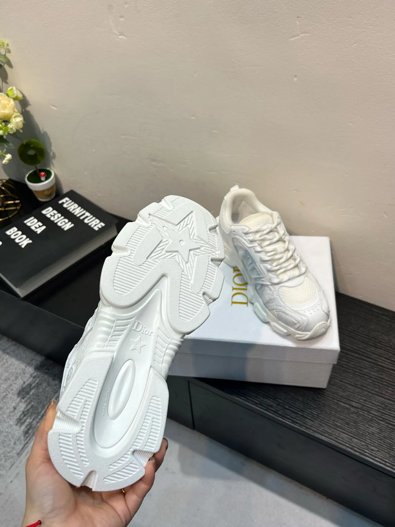 White Monochromatic Sculpted Midsole Chunky Sneakers 8