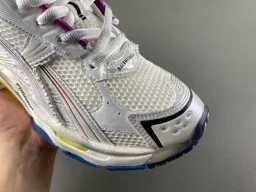 White Multicolor Accent Layered Overlay Sneakers 2