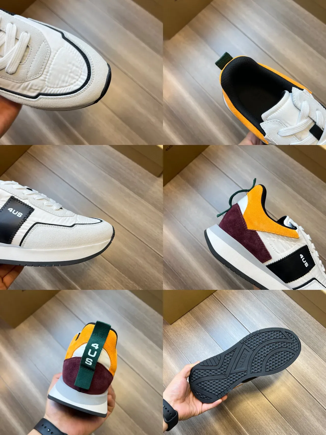 White Orange Black Multicolor Lifestyle Sneakers 3