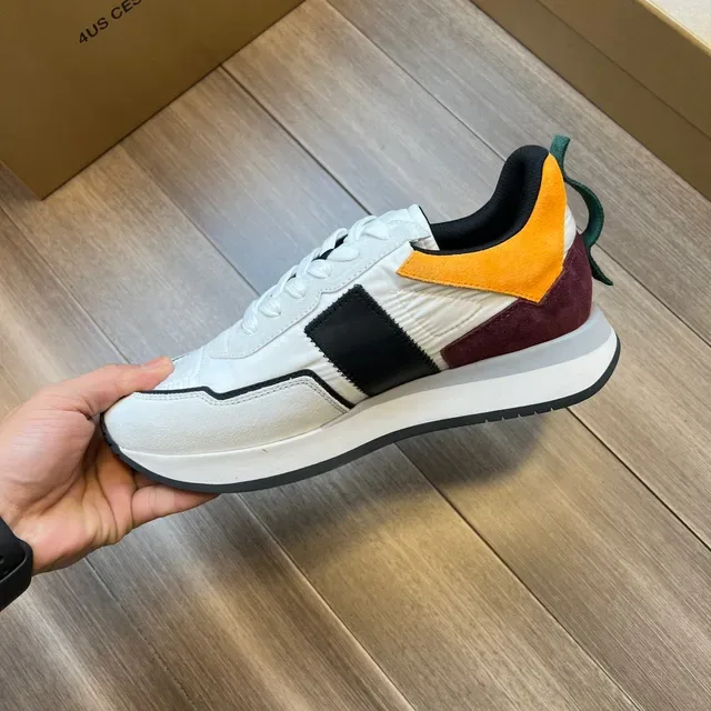 White Orange Black Multicolor Lifestyle Sneakers 4