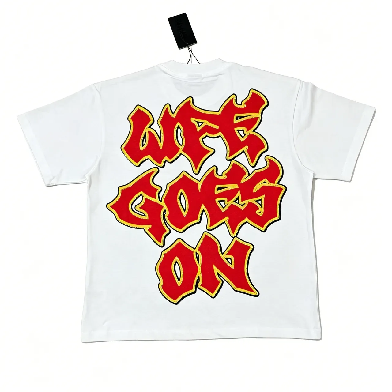 White Red Graphic-Print Crewneck T-Shirt 5