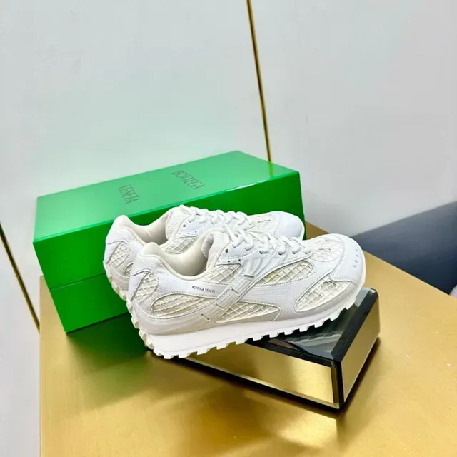 White Textured Mesh and Synthetic Overlay Sneaker 5