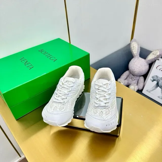 White Textured Mesh and Synthetic Overlay Sneaker 7