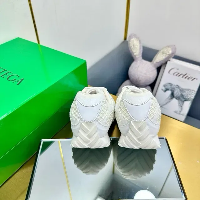 White Textured Mesh and Synthetic Overlay Sneaker 9