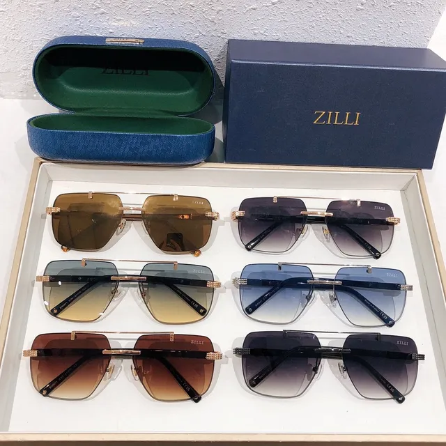 ZILLI Square-Cut Rimless-Style Gold-Tone Sunglasses 4