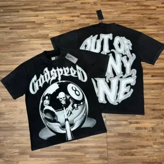 Godspeed গ্রাফিক প্রিন্ট কালো টি-শার্ট