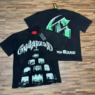 Godspeed গ্রাফিক প্রিন্ট কালো টি-শার্ট