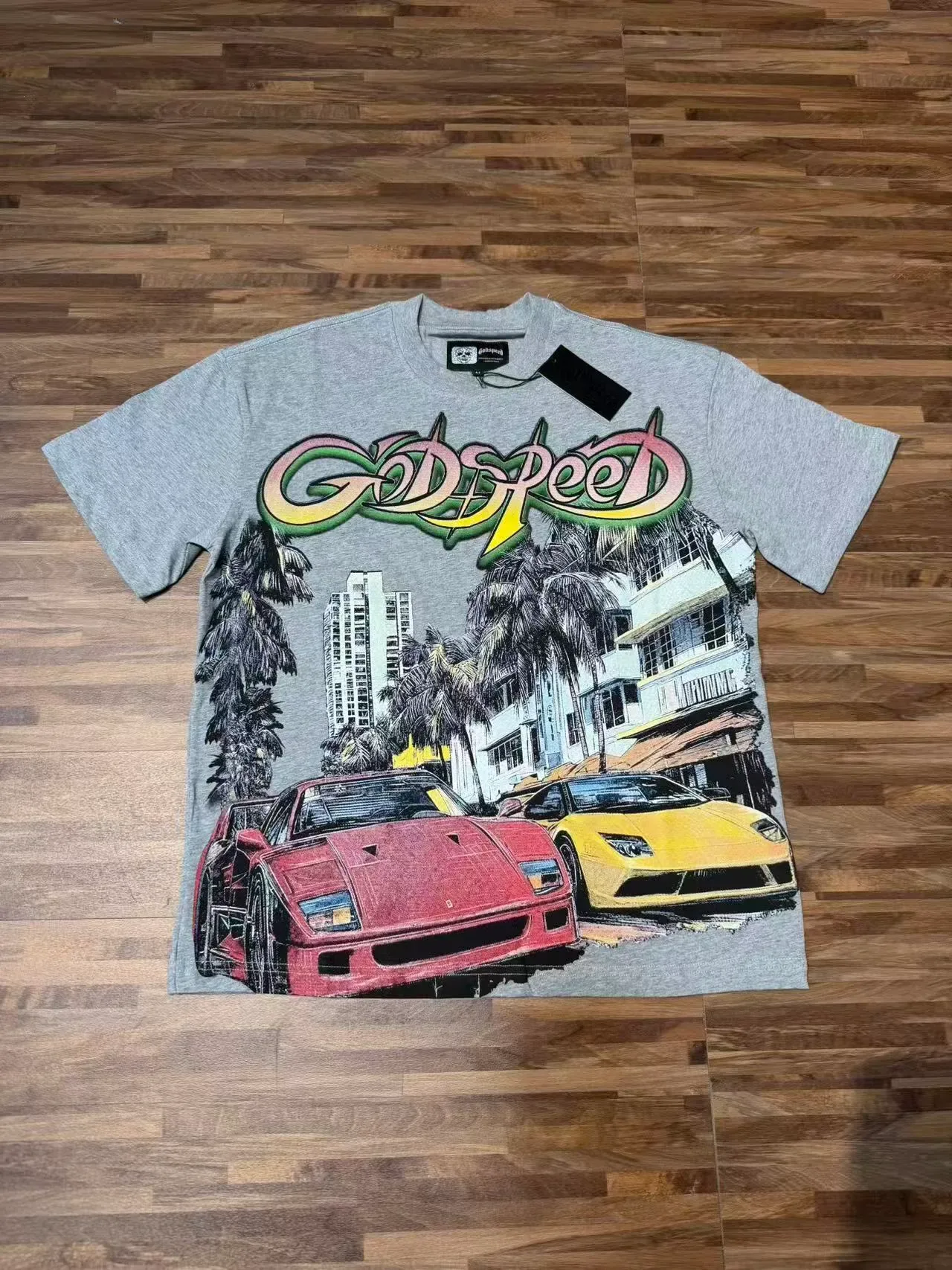 Godspeed Graphic Print Heather Gray Oversized T-Shirt 2