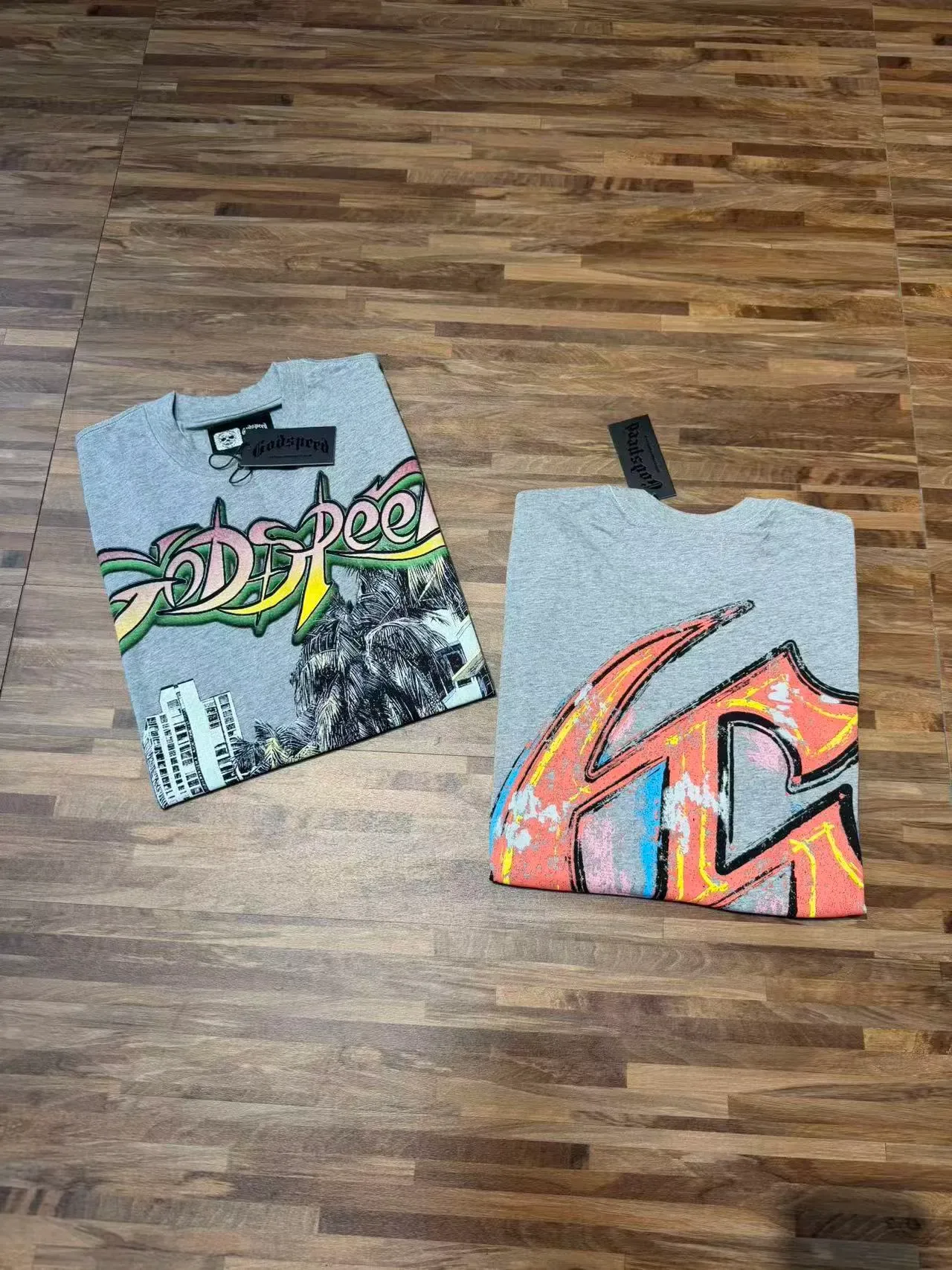 Godspeed Graphic Print Heather Gray Oversized T-Shirt 4