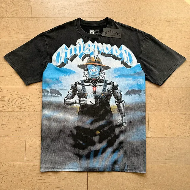 Godspeed Graphic-Print Oversized Black T-Shirt 5
