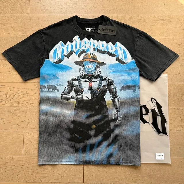 Godspeed Graphic-Print Oversized Black T-Shirt 6