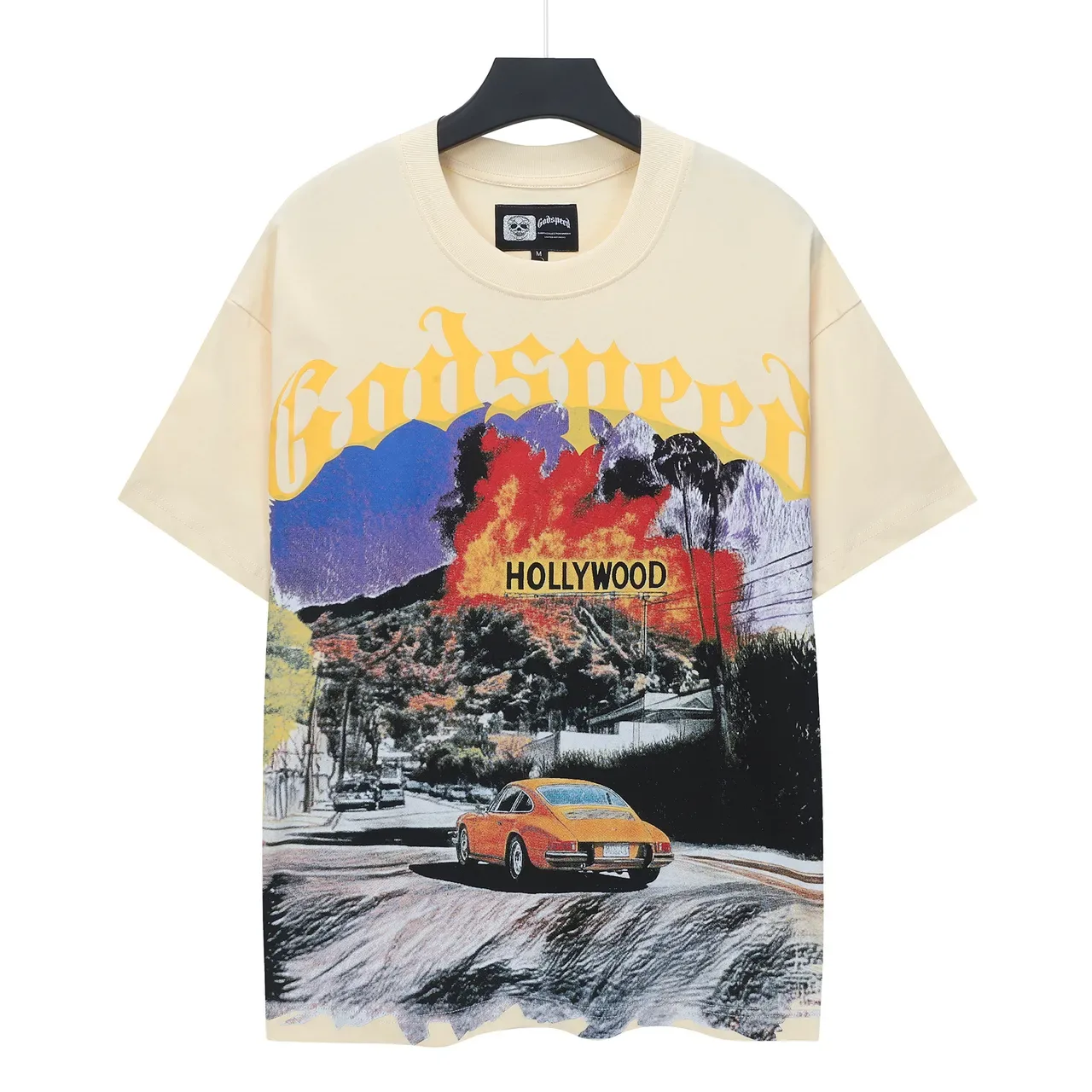 Godspeed Hollywood Sign Graphic Oversized T-Shirt 3