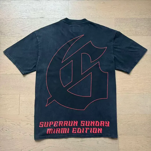 تي شيرت أوفرسايز غرافيك Godspeed Superrun Sunday إصدار ميامي 6
