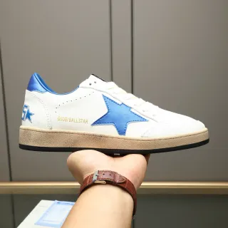 Golden Goose Ball Star White and Blue Star Lifestyle Sneakers
