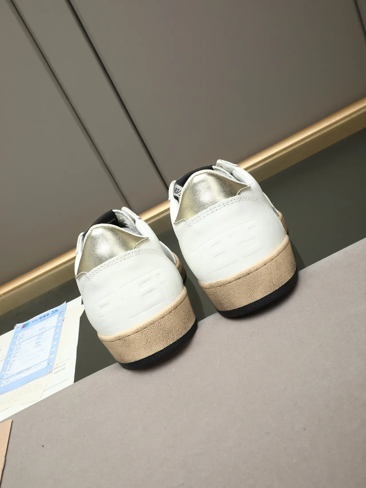 Golden Goose Ball Star White Leather Metallic Star Lifestyle Sneakers 3
