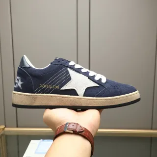 Golden Goose Ballstar Navy Suede Star Logo Lifestyle Sneakers