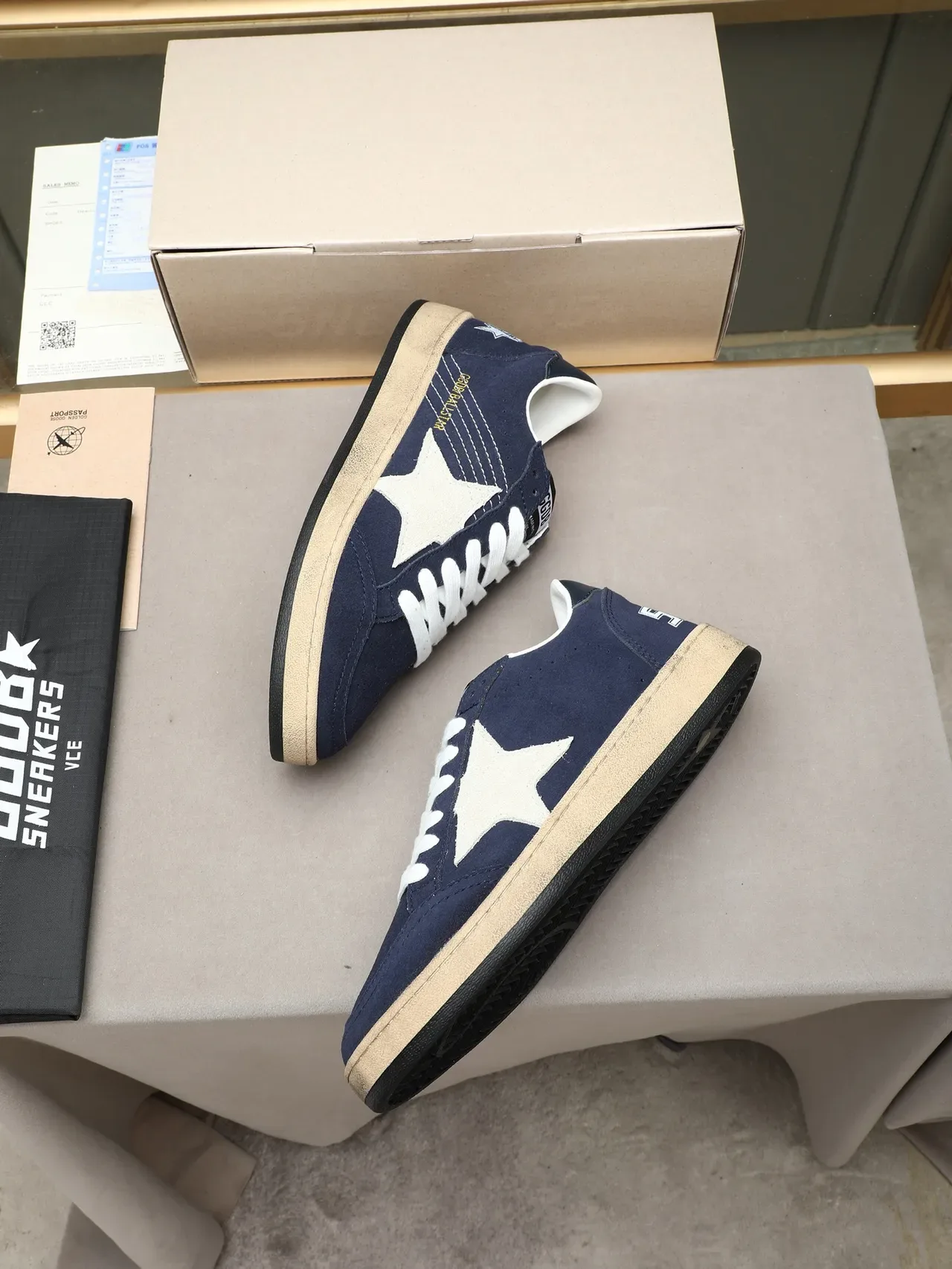 Golden Goose Ballstar Navy Suede Star Logo Lifestyle Sneakers 2
