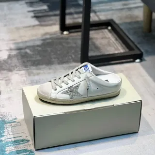 Golden Goose Super-Star Mule White Glitter Star Lifestyle Sneakers
