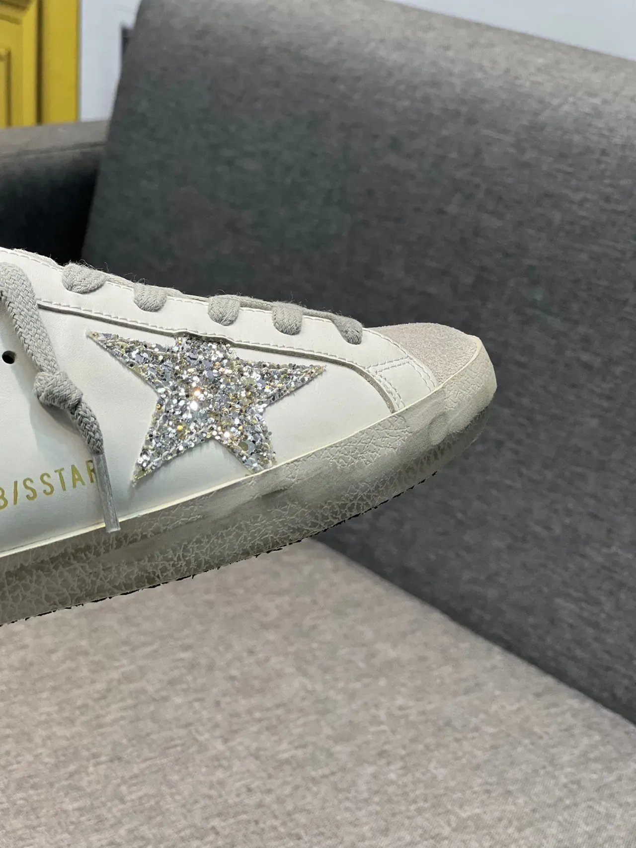 Golden Goose Super-Star Mule White Glitter Star Lifestyle Sneakers 3