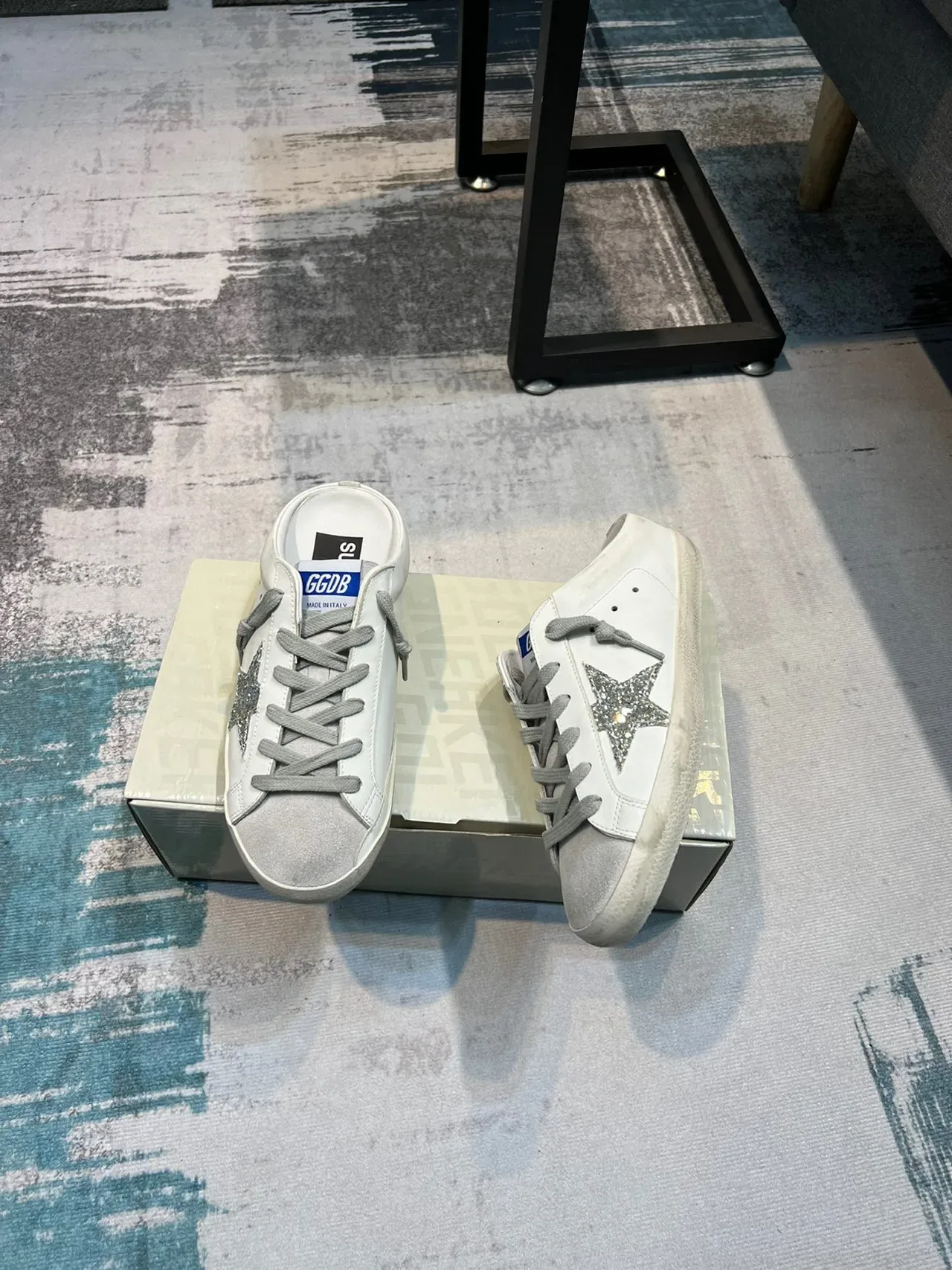 Golden Goose Super-Star Mule White Glitter Star Lifestyle Sneakers 4