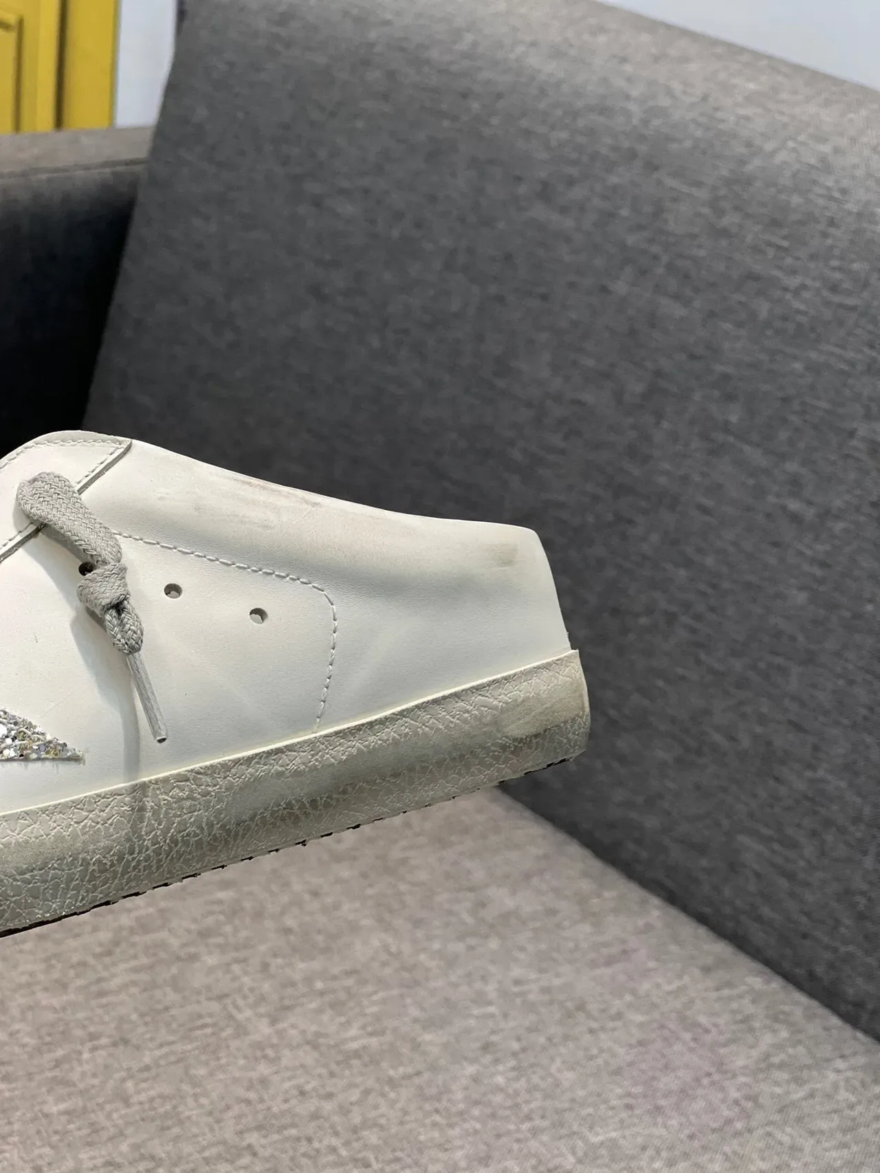 Golden Goose Super-Star Mule White Glitter Star Lifestyle Sneakers 8