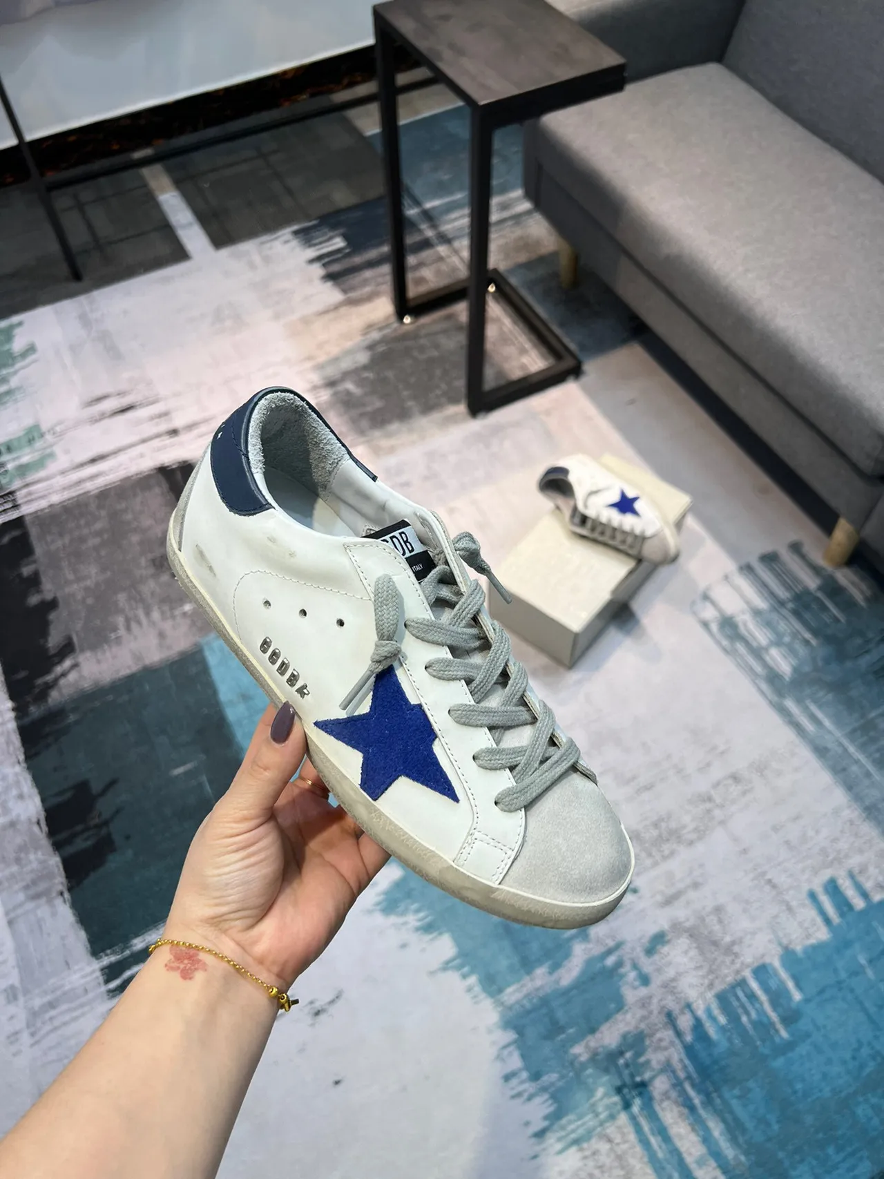 Golden Goose Superstar Dégradé Blanc et Marine Lifestyle Sneakers 4
