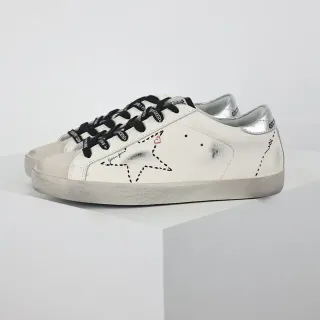 Golden Goose Superstar Distressed White Leather Lifestyle Sneakers