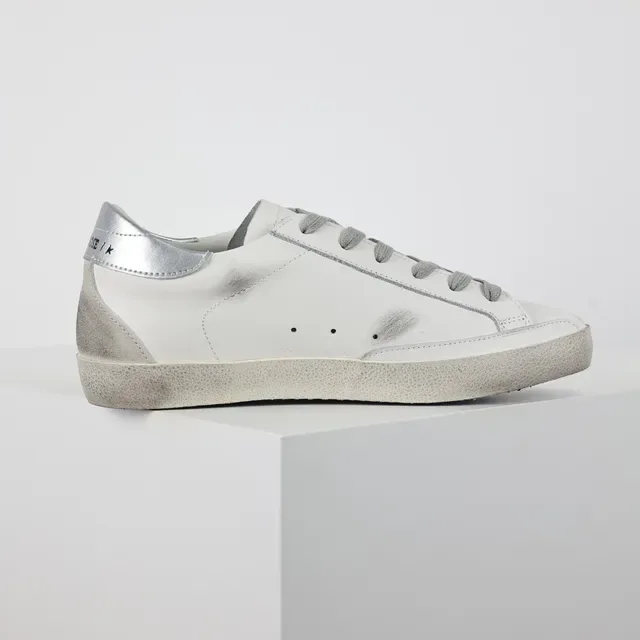 Golden Goose Superstar Chaussures Lifestyle En Cuir Blanc Usé 7