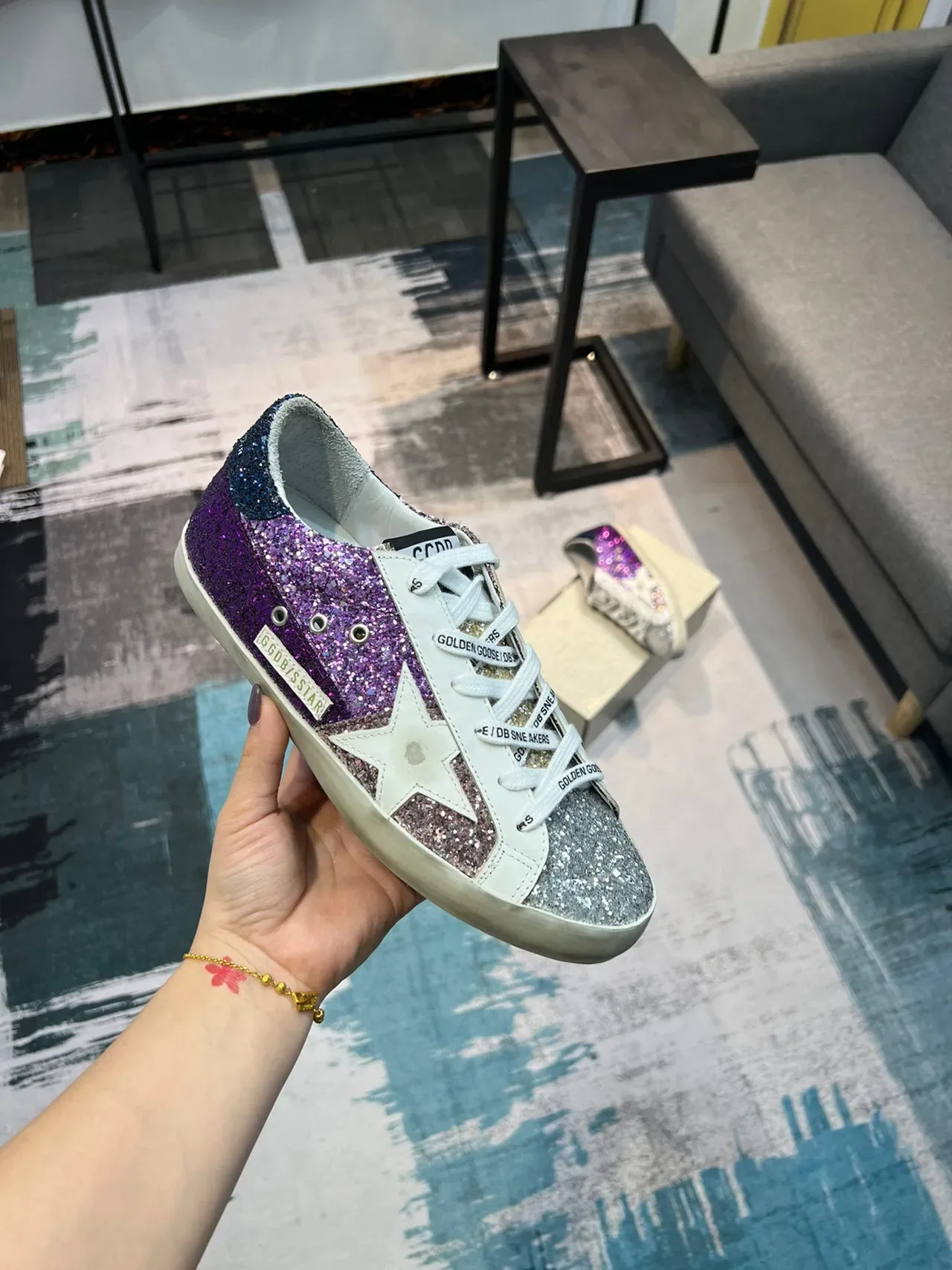 Golden Goose Superstar Glitter Star sneakers lifestyle 6