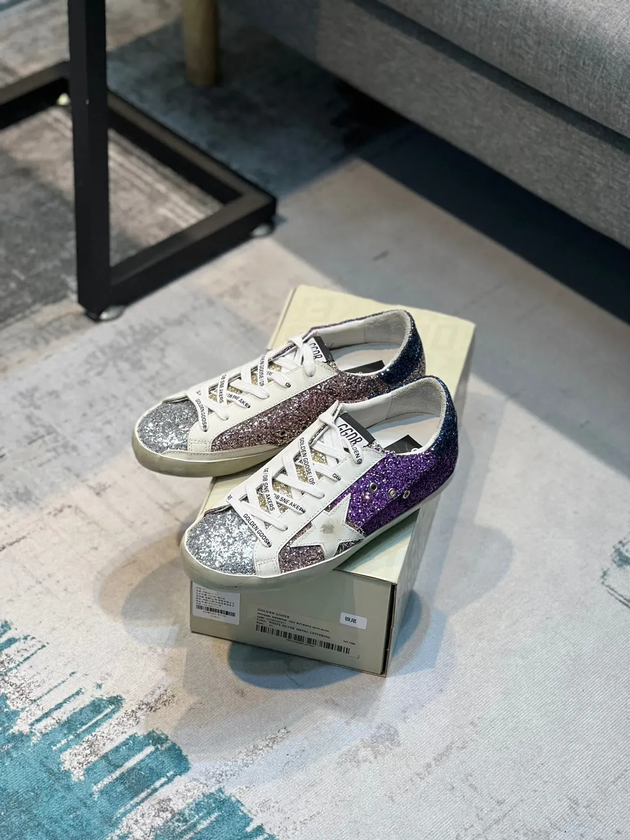 Golden Goose Superstar Glitter Star sneakers lifestyle 7
