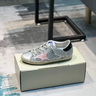 Golden Goose Superstar Silver Glitter Pink Star Lifestyle Sneakers