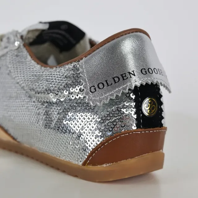 Golden Goose Superstar Prata Lantejoula Estrela Preta Tênis Lifestyle 4