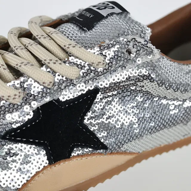 Golden Goose Superstar Prata Lantejoula Estrela Preta Tênis Lifestyle 6