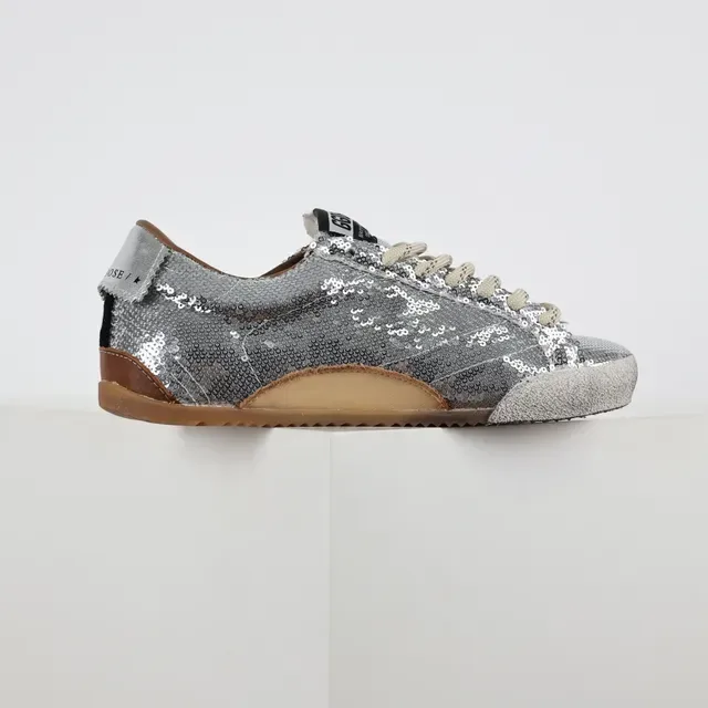 Golden Goose Superstar Prata Lantejoula Estrela Preta Tênis Lifestyle 7