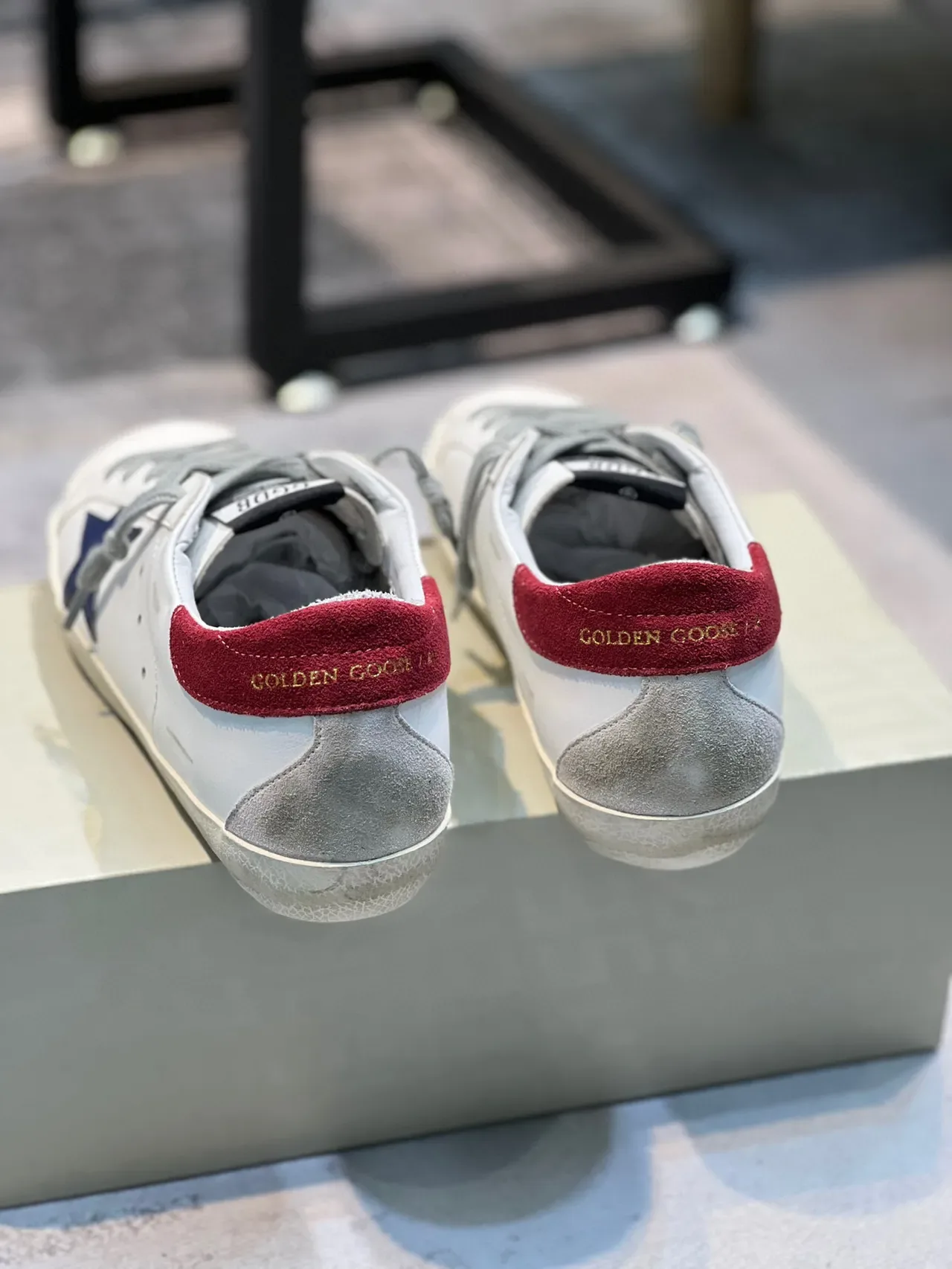 Golden Goose Superstar White Navy Red Lifestyle Sneakers 2