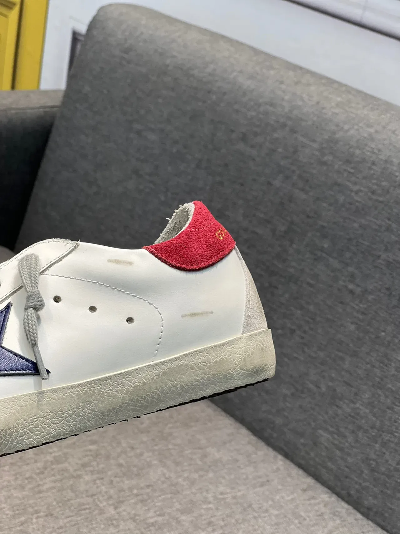 Golden Goose Superstar White Navy Red Lifestyle Sneakers 8