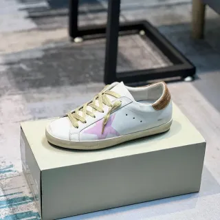 Golden Goose Superstar White Pink Star Gold Lace Lifestyle Sneakers