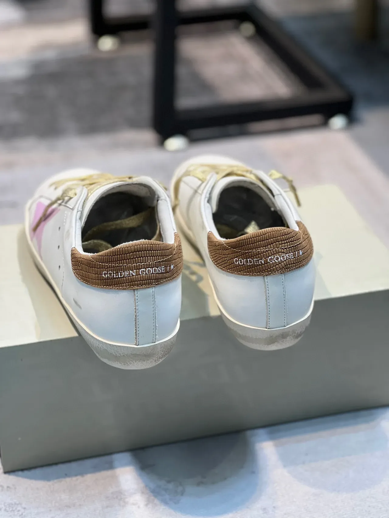 Golden Goose Superstar White Pink Star Gold Lace Lifestyle Sneakers 2