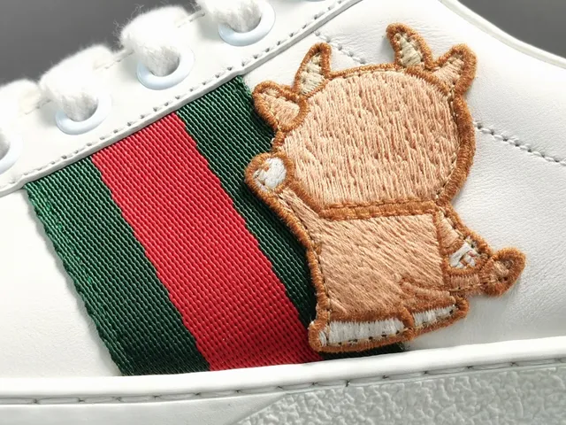 Gucci Ace Bear Embroidered White Lifestyle Sneakers 9