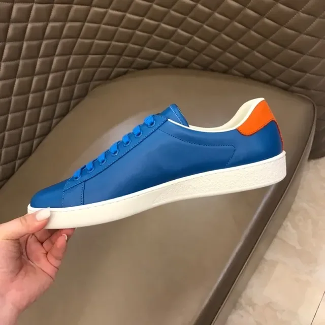 Gucci Ace Blue and Orange Interlocking G Leather Lifestyle Sneakers 7