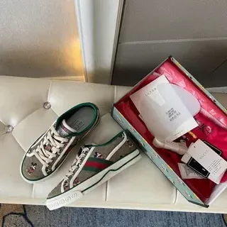 Gucci Ace Disney Mickey Mouse Print Monogram Canvas Lifestyle Sneakers