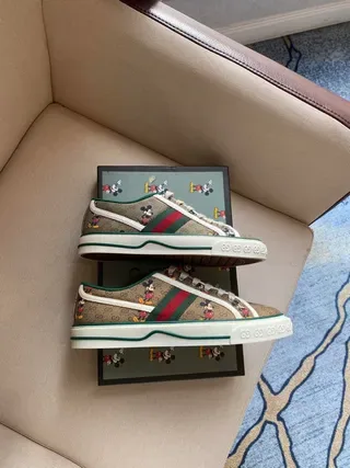 Gucci Ace Disney Mickey Mouse Print Monogram Canvas Lifestyle Sneakers 8